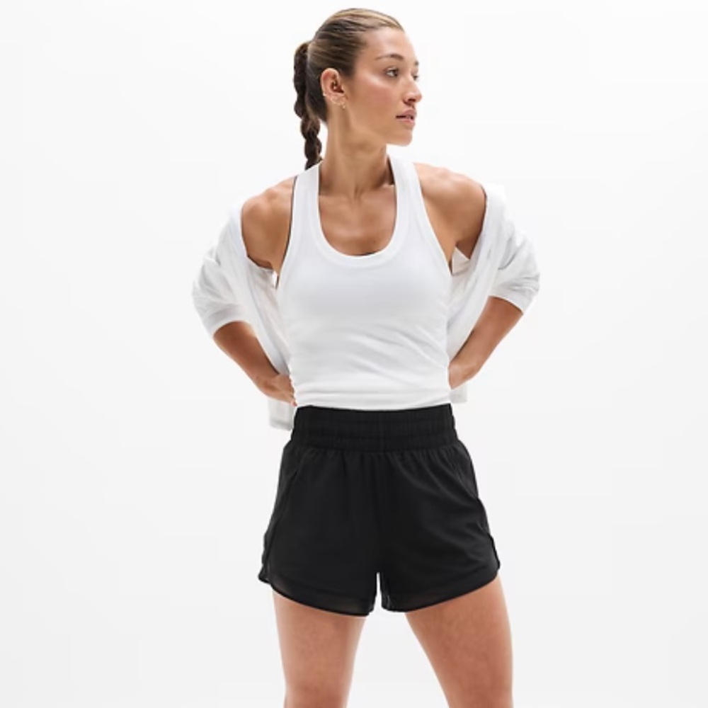 Athleta Momentum Tank White Seamless Mesh Racerback Activewear Top Small 530501